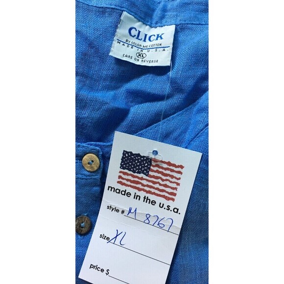 Click Color Me Cotton Shirt Women's Size XL Blue Button Up Long Sleeve - Picture 8 of 8